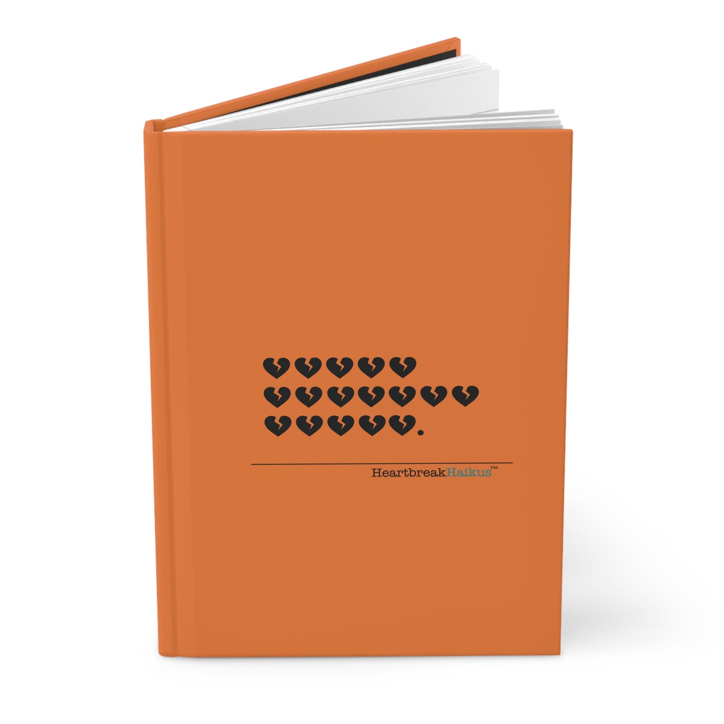 Hieroglyph Heartbreak Haiku - Hardcover Journal Design in Tangerine Orange