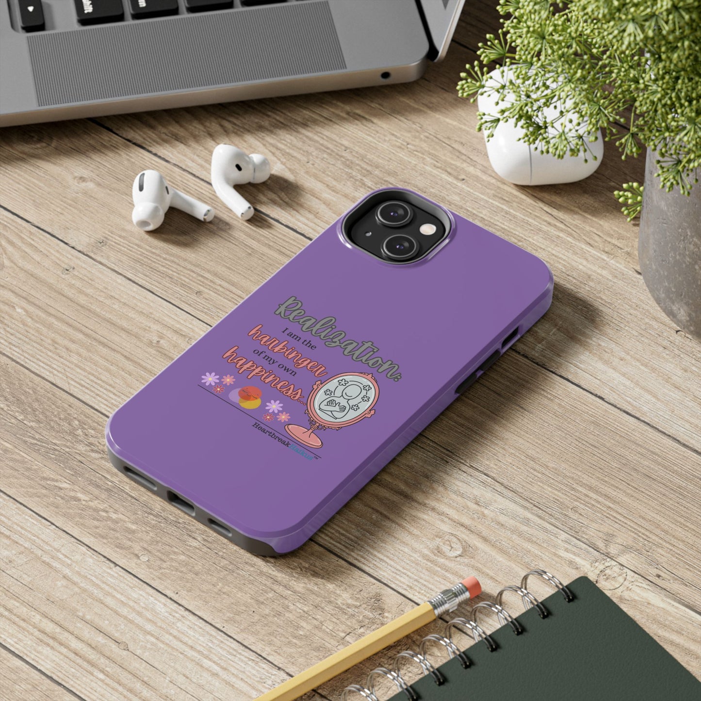 Harbinger of Happiness Tough Phone Cases (purple) available for iPhone 11-16 or Samsung Galaxy S21-S24