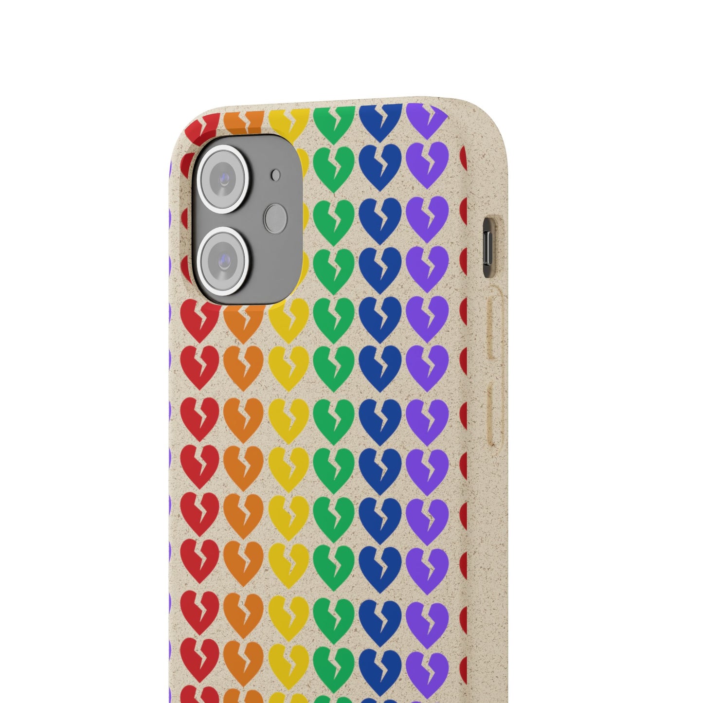 Rainbow Hearts Collection Pattern - Biodegradable Phone Case, Eco-Friendly Phone Cover (Only Hearts Collection)