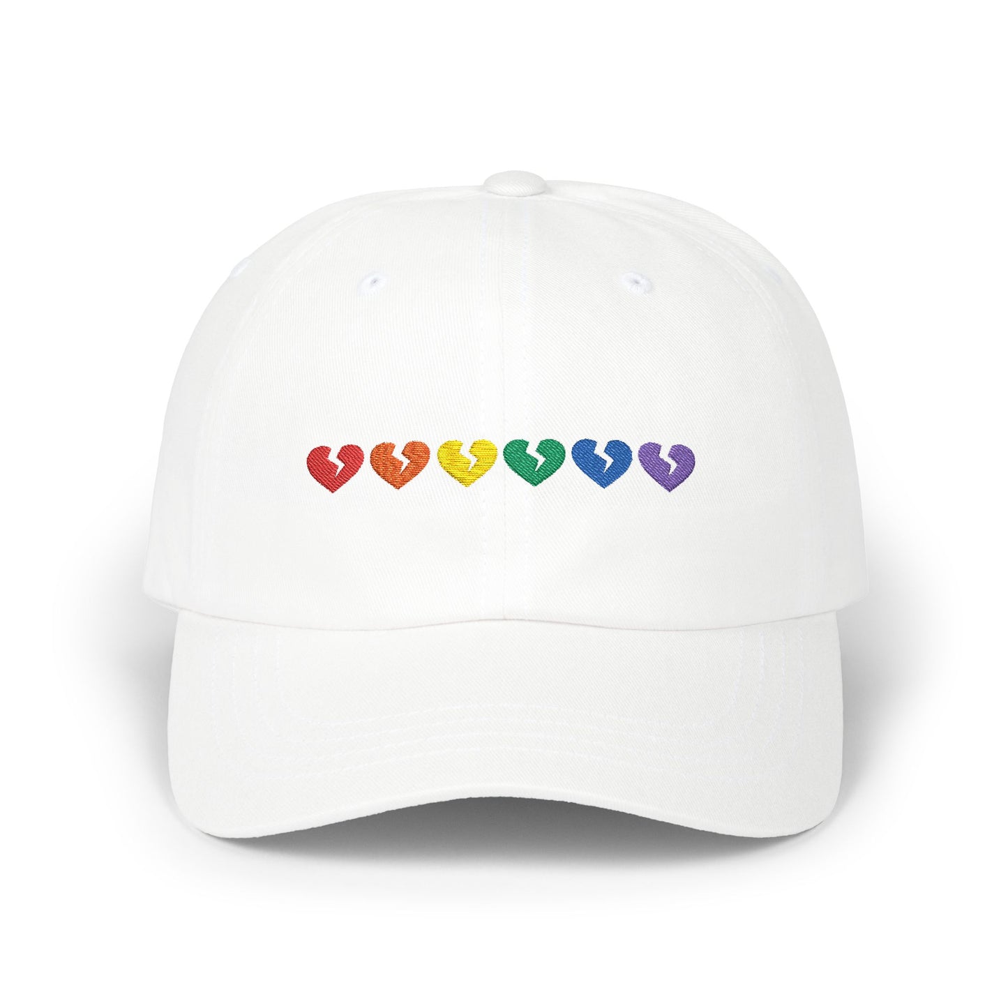 Only Hearts Collection - Embroidered Classic Adjustable Cap (Rainbow Heartbreak Collection)