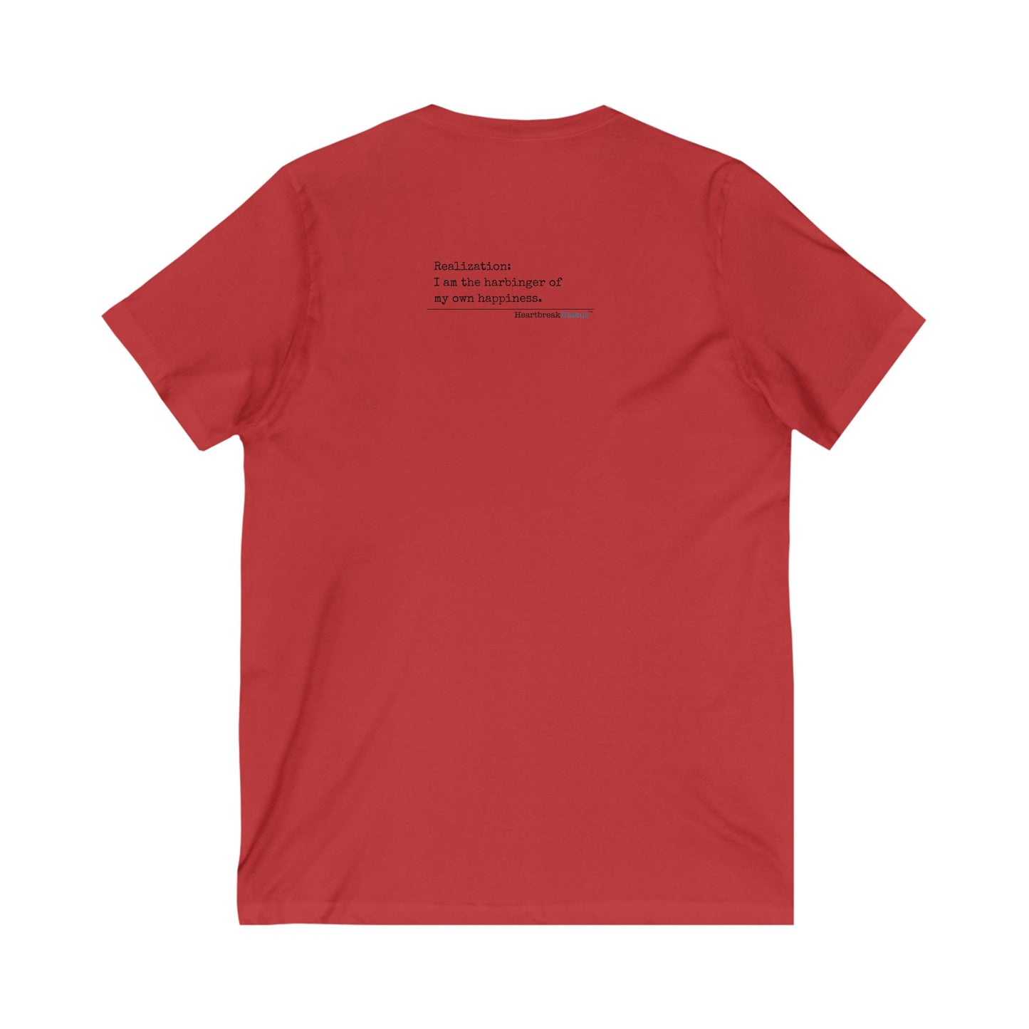 Harbinger of Happiness Haiku - Jersey Short Sleeve V-Neck Tee