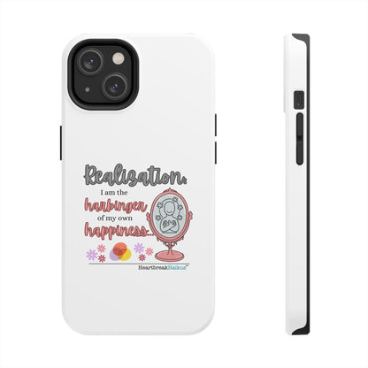 Harbinger of Happiness Tough Phone Cases (white), iPhone 11-16 or Samsung Galaxy S21-S24