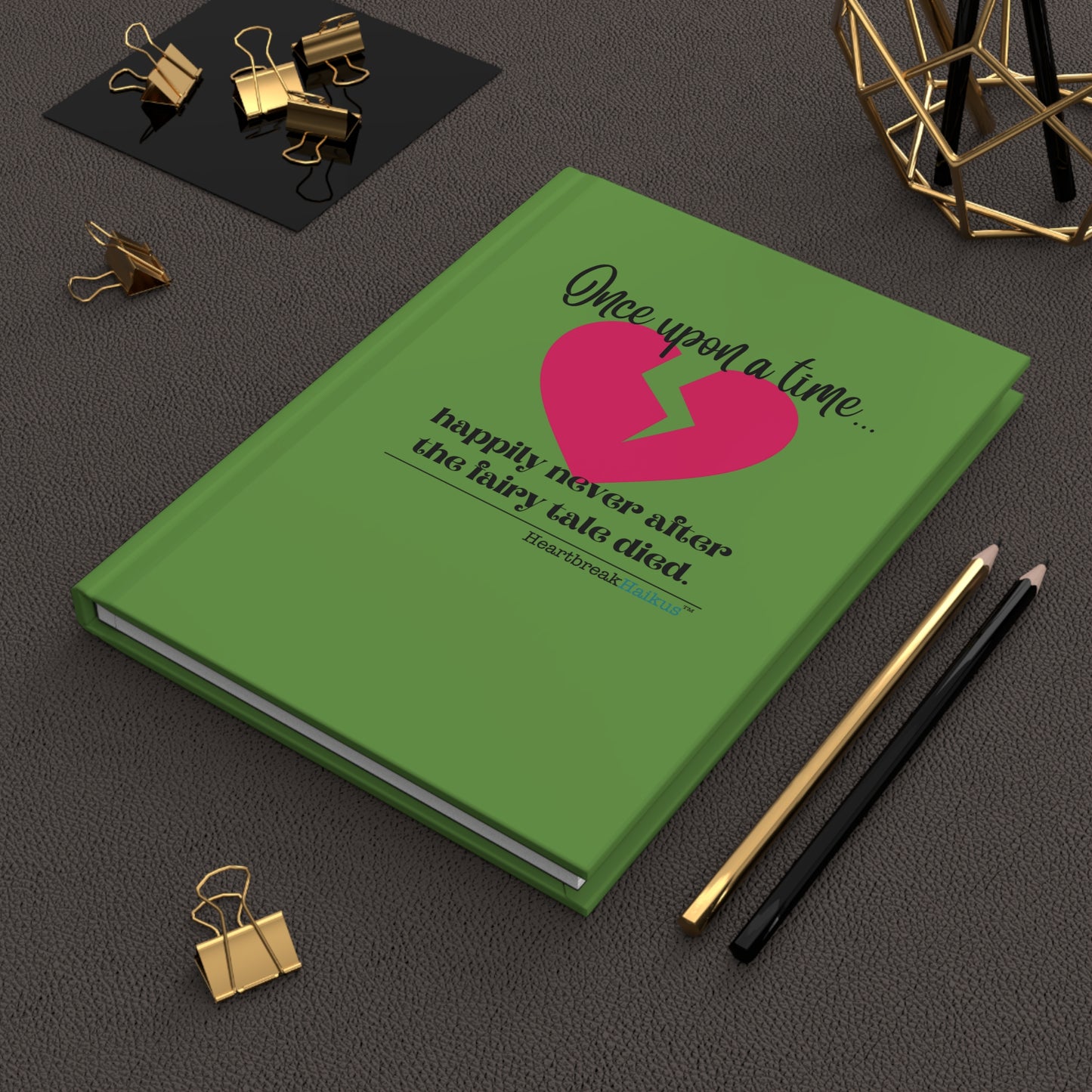 The Fairy Tale Died Haiku - Hardcover Journal (in Wicked Green)