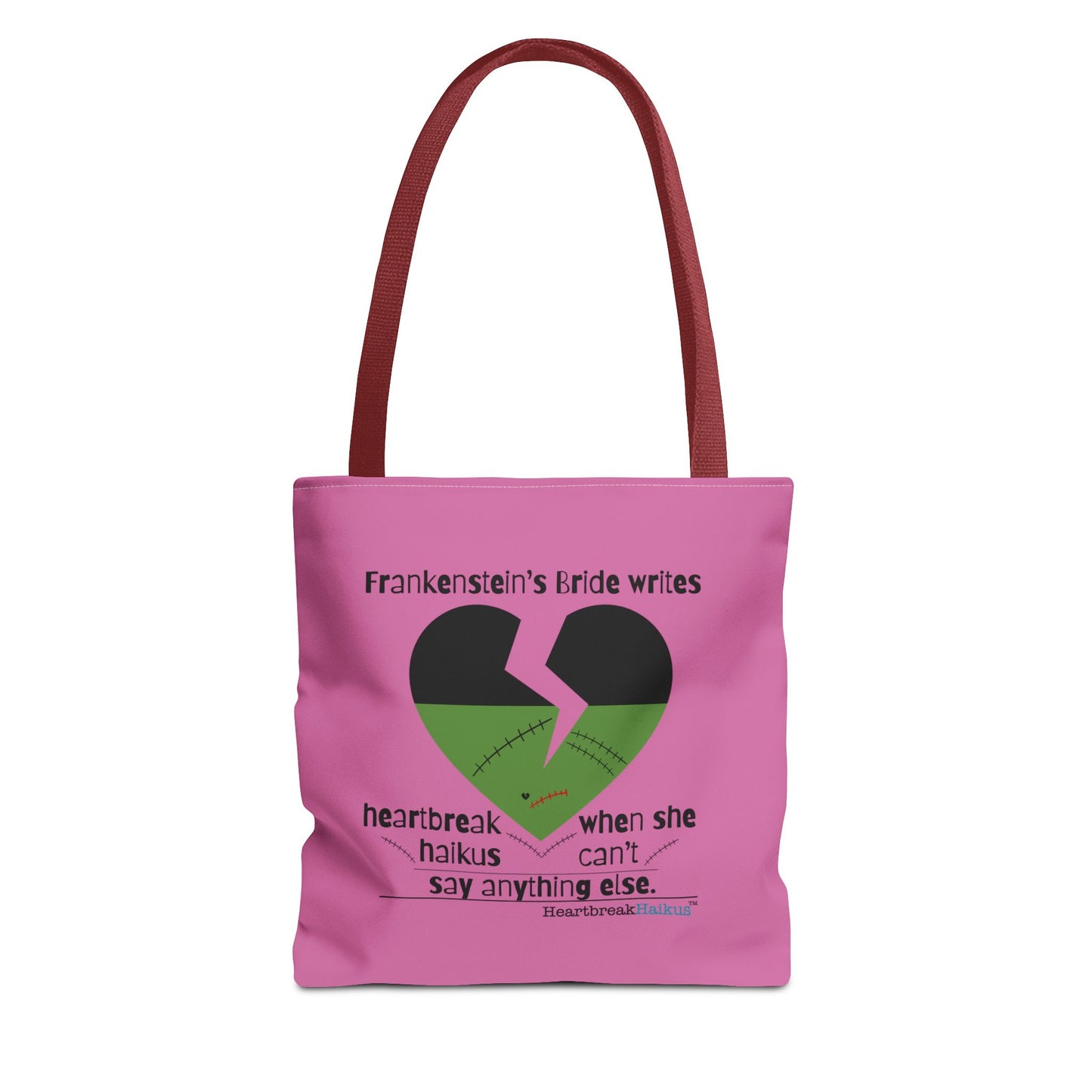Frankenstein's Bride Writes Heartbreak Haikus - Tote Bag (Dual-sided print in Candy Pink)