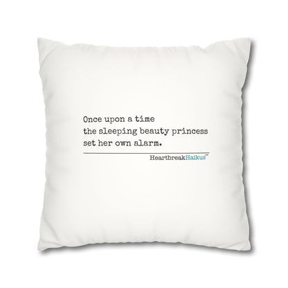 "Sleeping Beauty's Alarm" Faux Suede Square Pillowcase