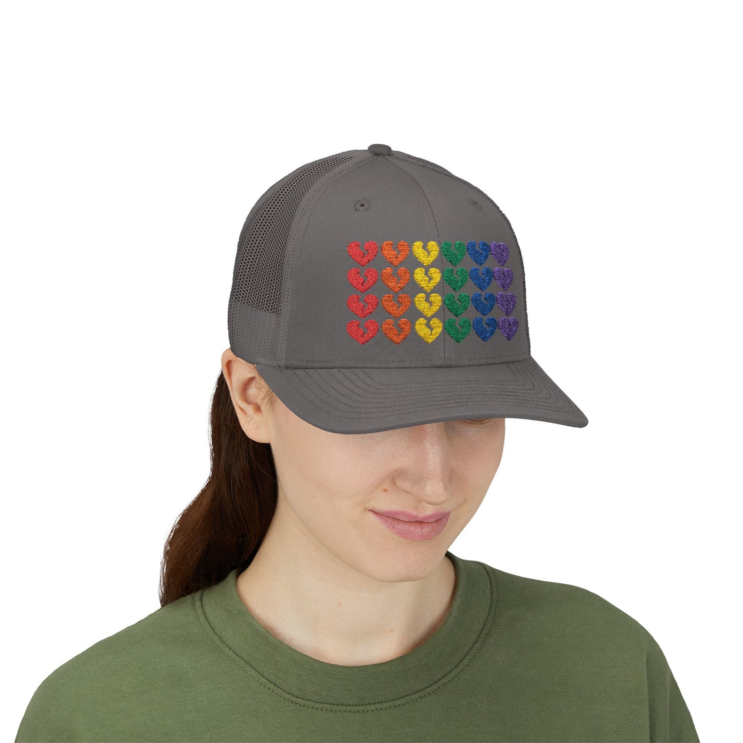 Rainbow Heartbreak Collection - Embroidered Trucker Hat (Only Hearts Collection)