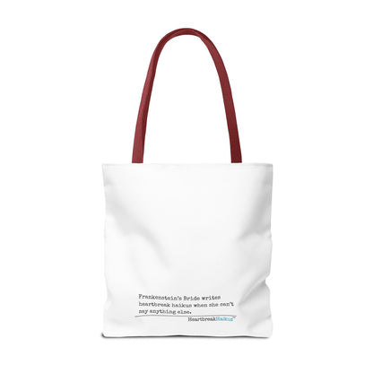 Frankenstein's Bride Writes Heartbreak Haikus - Tote Bag (Dual-sided print in Snow White)