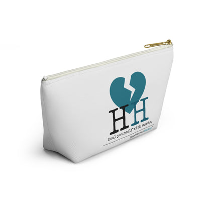 "Heal yourself with words." Accessory Pouch w T-bottom (2 sizes)