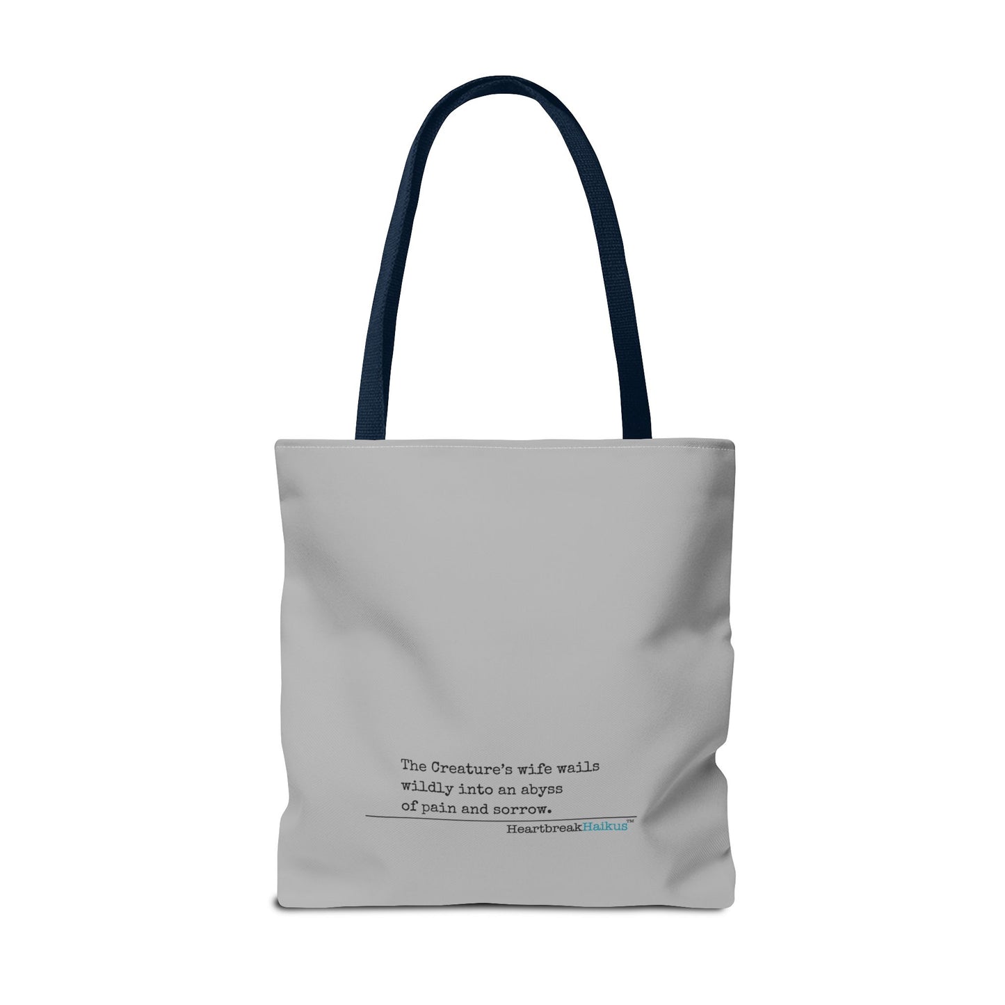 The Creature's Wife Wails Wildly Frankenstein Haiku - Tote Bag (dual-sided print in light grey)