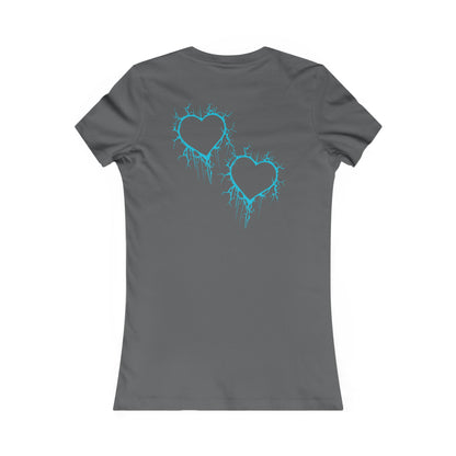 Lightning-Cracked Heart - Slim-Fit T-Shirt (in Electric Blue)