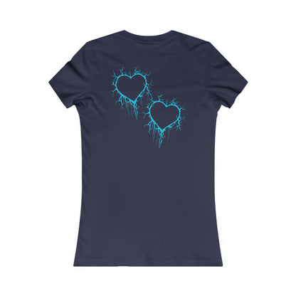 Lightning-Cracked Heart - Slim-Fit T-Shirt (in Electric Blue)