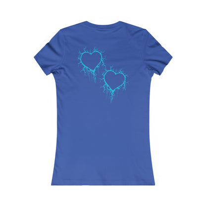Lightning-Cracked Heart - Slim-Fit T-Shirt (in Electric Blue)