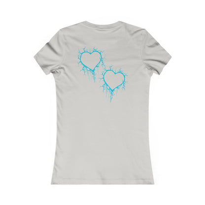 Lightning-Cracked Heart - Slim-Fit T-Shirt (in Electric Blue)