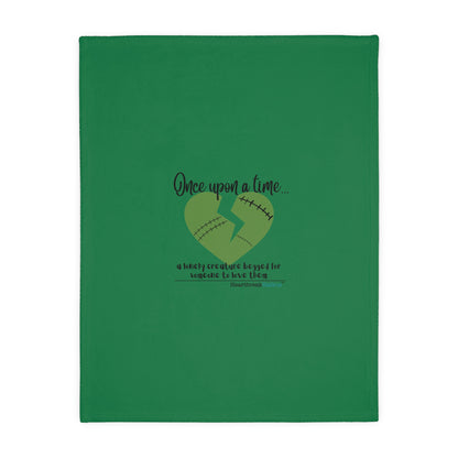 A Lonely Creature Begged Frankenstein Haiku - Plush Throw Blanket (in Monster Green)