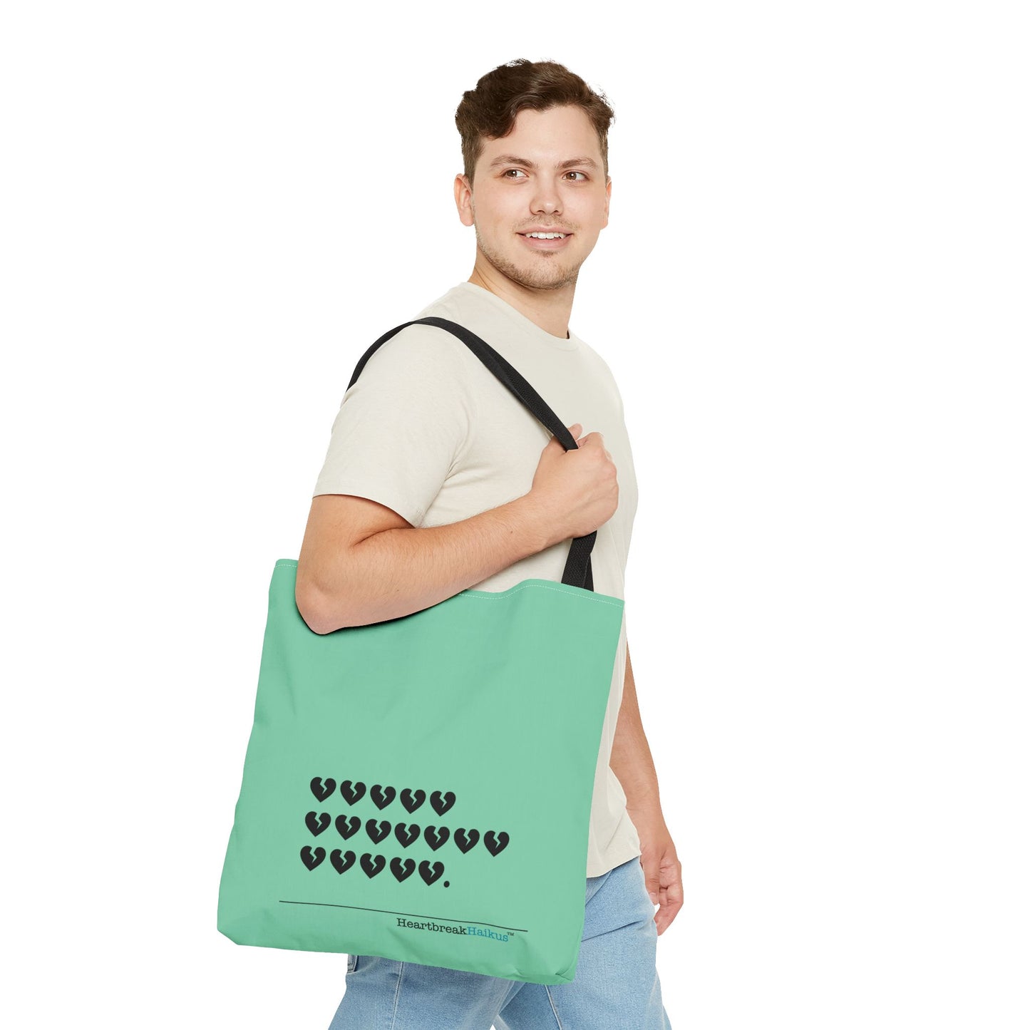 "Hieroglyph Heartbreak Haiku" Tote Bag (in Spearmint)