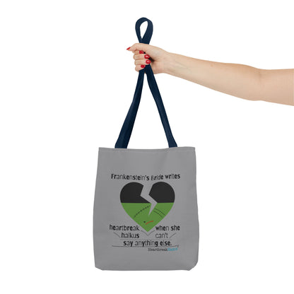 Frankenstein's Bride Writes Heartbreak Haikus - Tote Bag (Dual-sided print in Stone Grey)