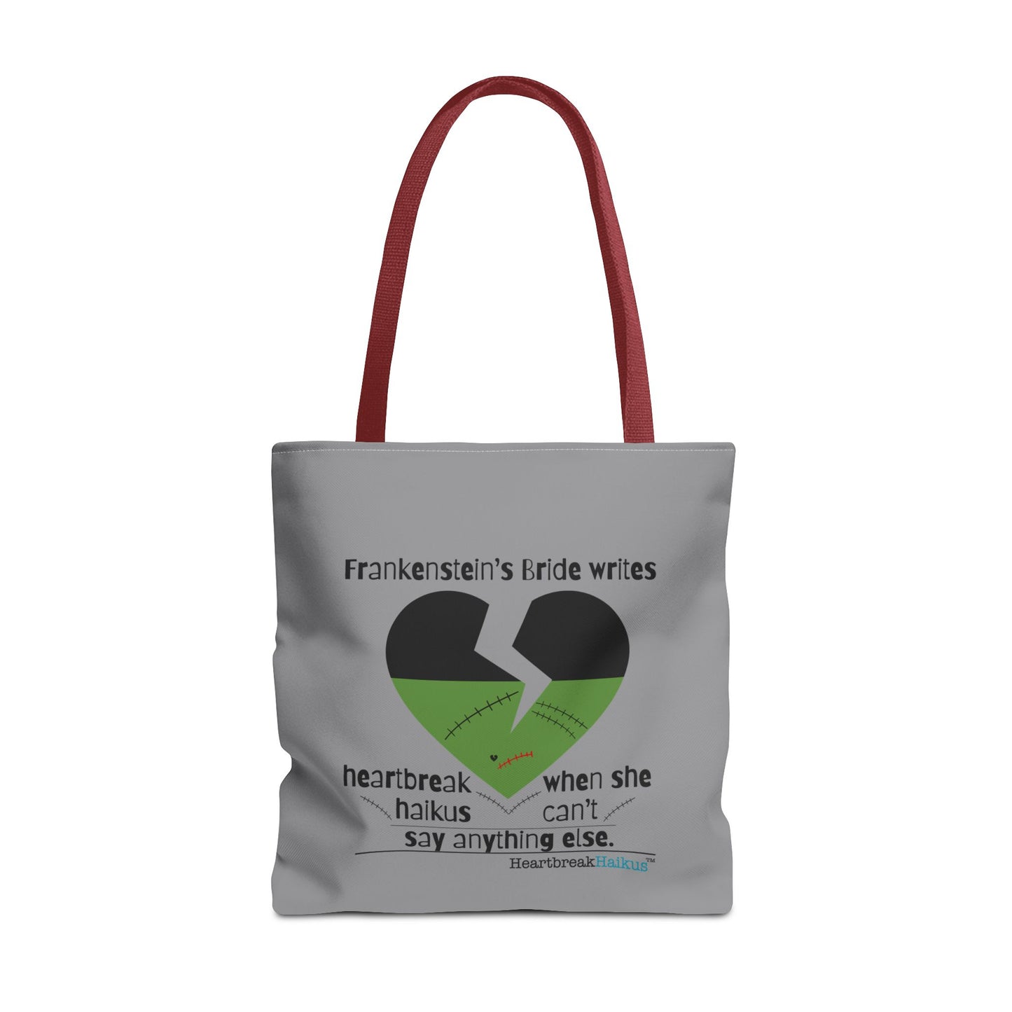 Frankenstein's Bride Writes Heartbreak Haikus - Tote Bag (Dual-sided print in Stone Grey)