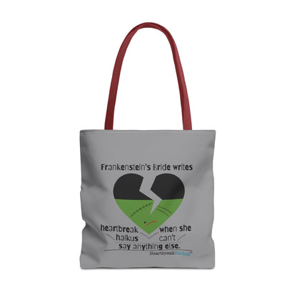 Frankenstein's Bride Writes Heartbreak Haikus - Tote Bag (Dual-sided print in Stone Grey)