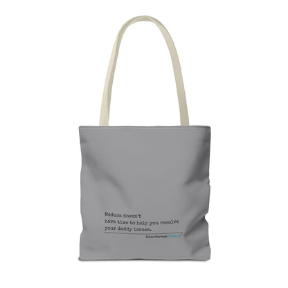 Medusa and Your Daddy Haiku - Tote Bag (Dual-sided print in Stone Grey)