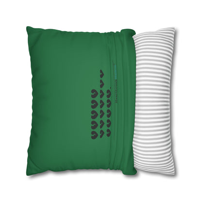 Hieroglyph Heartbreak Haiku - Faux Suede Square Pillowcase (in Evergreen)
