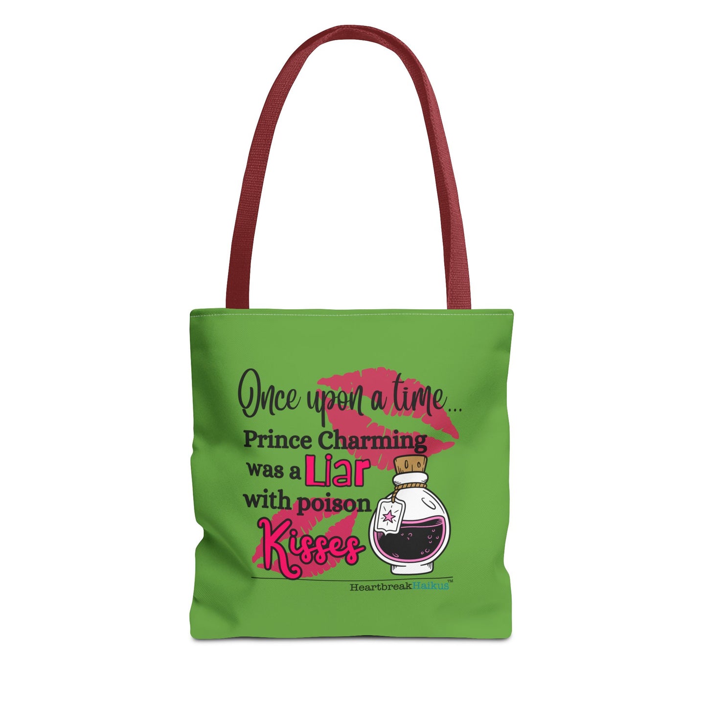 Prince Charming's Poison Kisses Haiku - Tote Bag (Dual-sided print in Wicked Green)