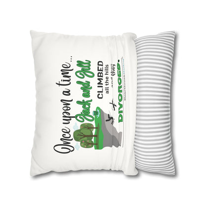 Jack and Jill Divorced Haiku - Faux Suede Square Pillowcase