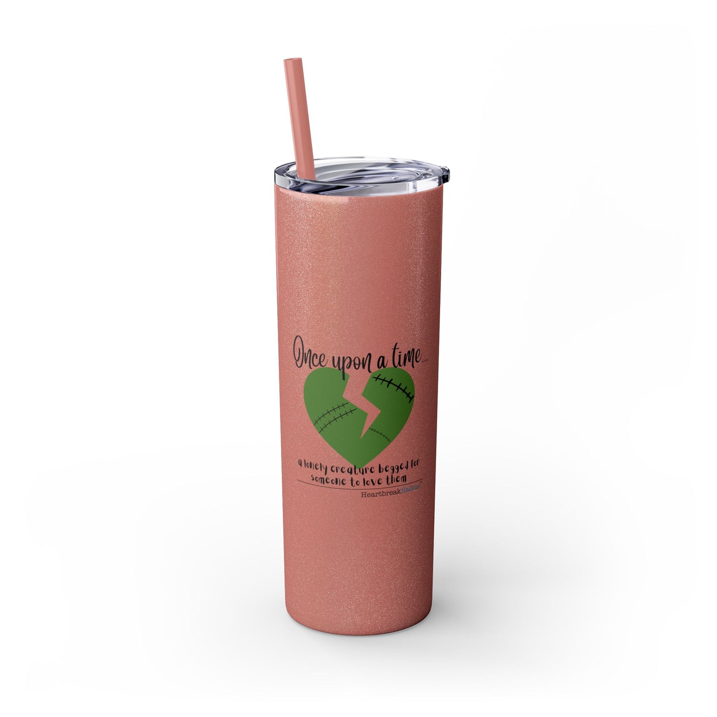 A Lonely Creature Begged Frankenstein Haiku - Skinny Venti Tumbler with Eco-Friendly, Reusable, Matching Straw, 20oz