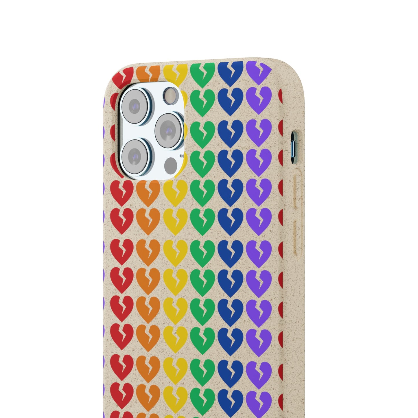 Rainbow Hearts Collection Pattern - Biodegradable Phone Case, Eco-Friendly Phone Cover (Only Hearts Collection)