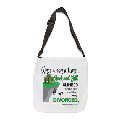 Jack and Jill Divorced Haiku. Adjustable Tote Bag (dual-sided design)