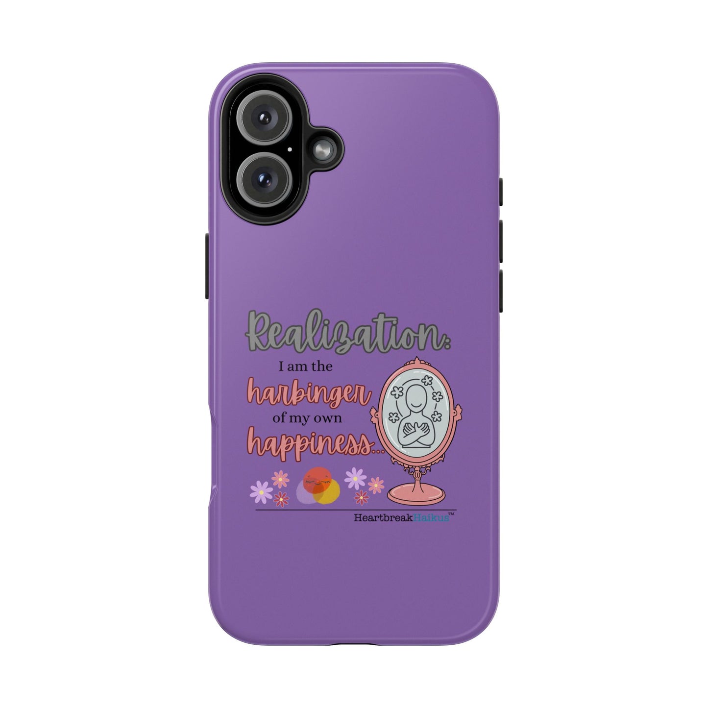 Harbinger of Happiness Tough Phone Cases (purple) available for iPhone 11-16 or Samsung Galaxy S21-S24