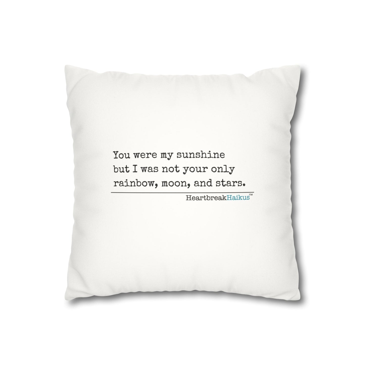 You Were My Sunshine Haiku - Faux Suede Square Pillowcase (Summer 2025 collection)