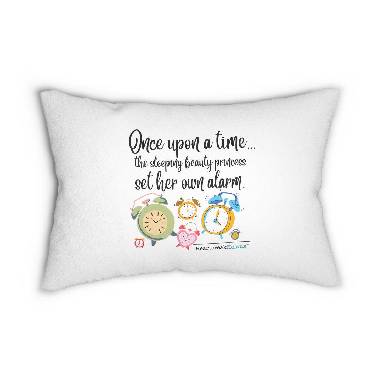 Sleeping Beauty's Alarm. Spun Polyester Lumbar Pillow