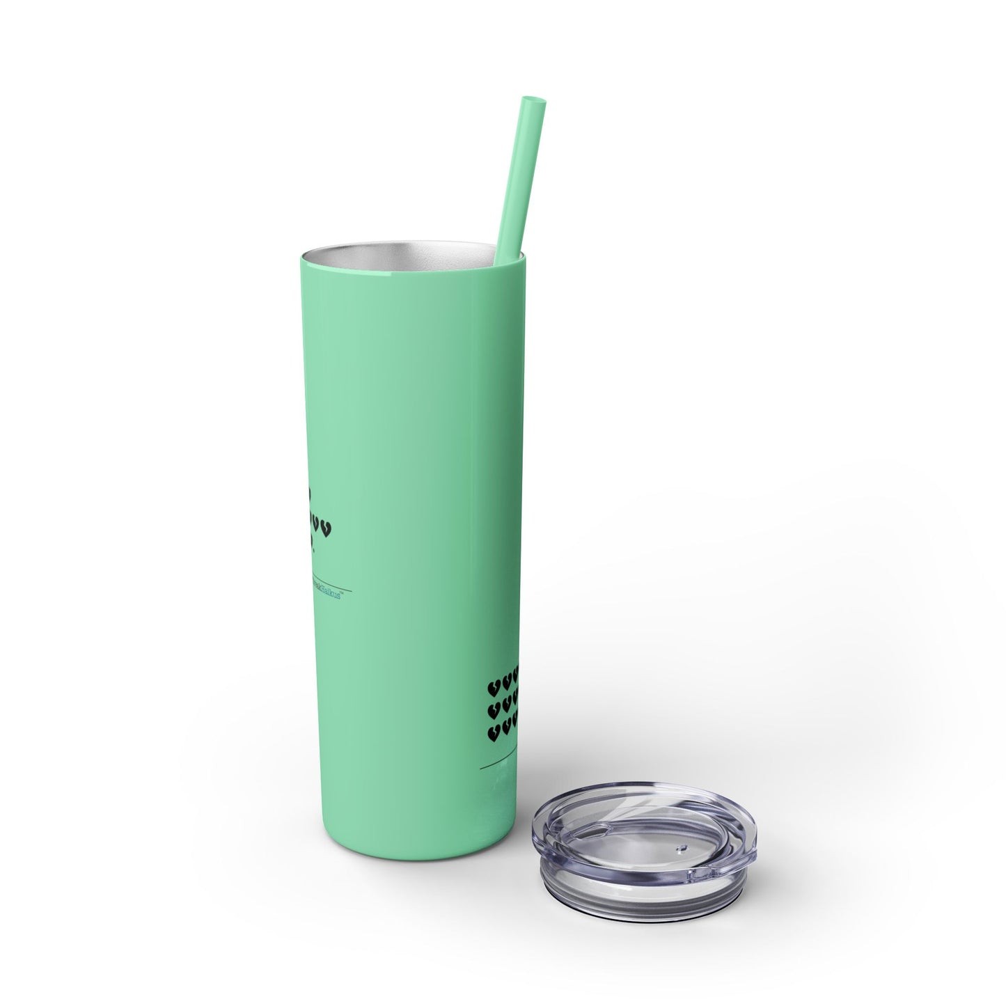 Hieroglyph Heartbreak Haiku - Skinny Tumbler with Eco-Friendly, Reusable, Matching Straw, 20oz