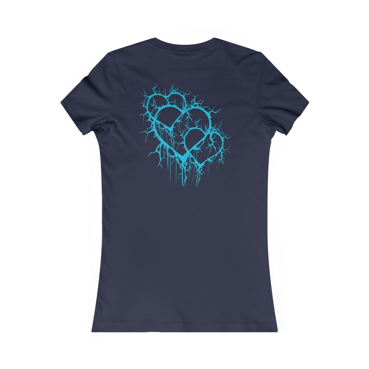 Three of Lightning Hearts - Slim-Fit T-Shirt (in Electric Blue)