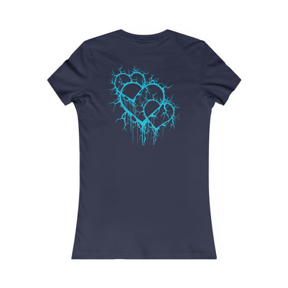 Three of Lightning Hearts - Slim-Fit T-Shirt (in Electric Blue)