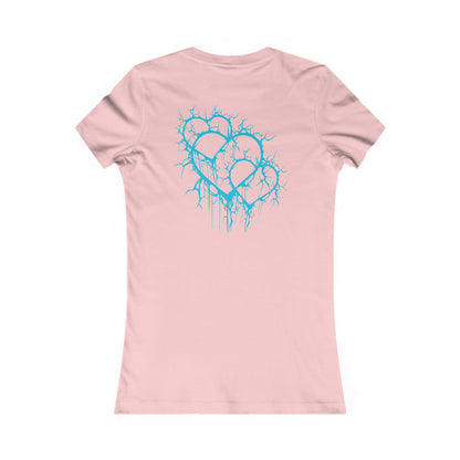 Three of Lightning Hearts - Slim-Fit T-Shirt (in Electric Blue)