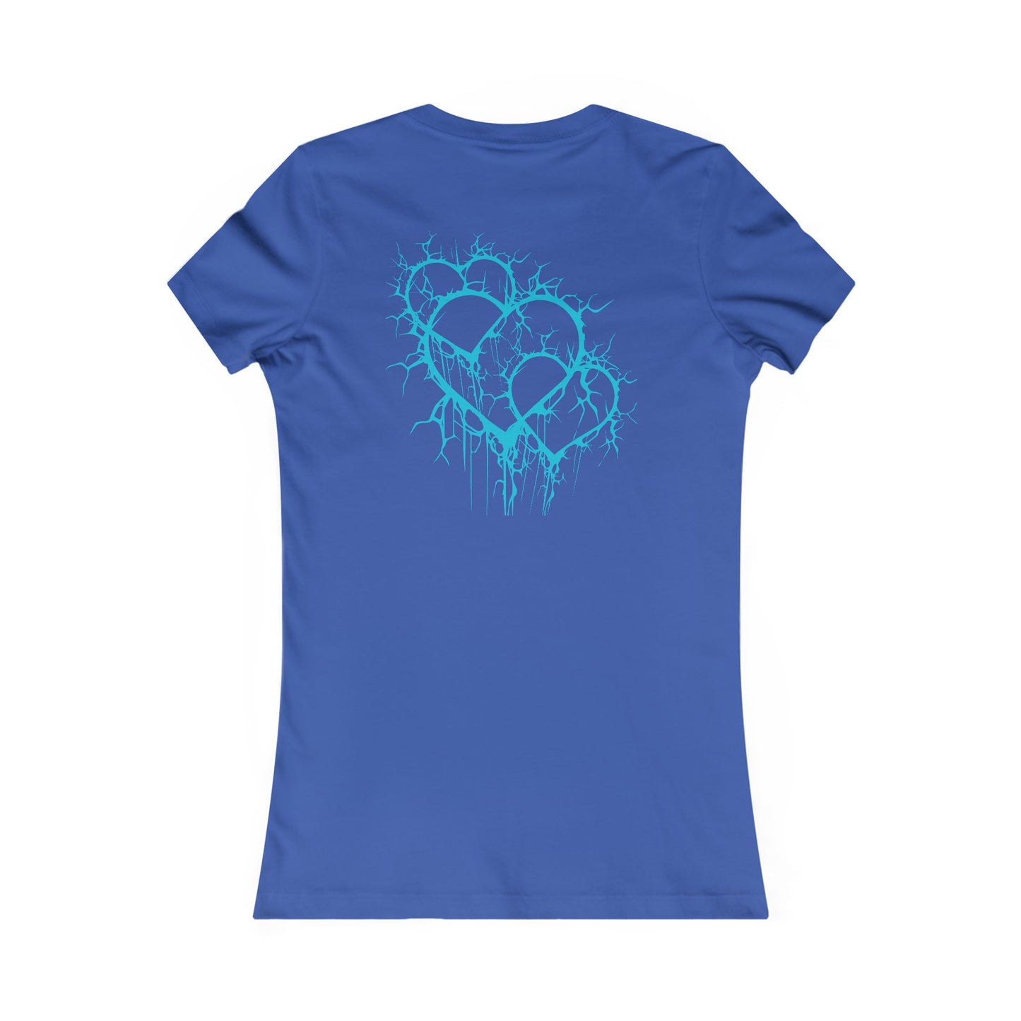 Three of Lightning Hearts - Slim-Fit T-Shirt (in Electric Blue)