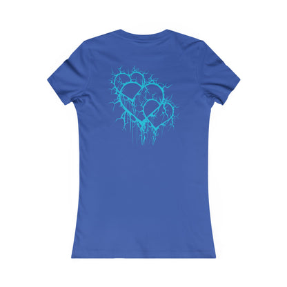 Three of Lightning Hearts - Slim-Fit T-Shirt (in Electric Blue)