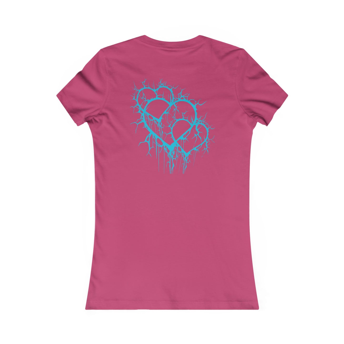 Three of Lightning Hearts - Slim-Fit T-Shirt (in Electric Blue)
