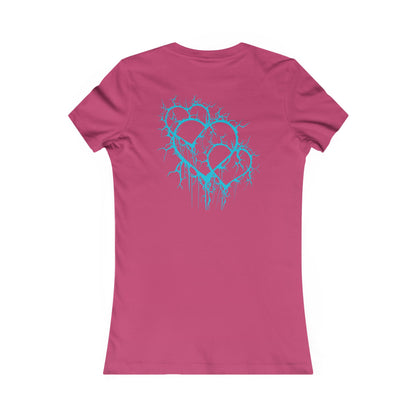 Three of Lightning Hearts - Slim-Fit T-Shirt (in Electric Blue)