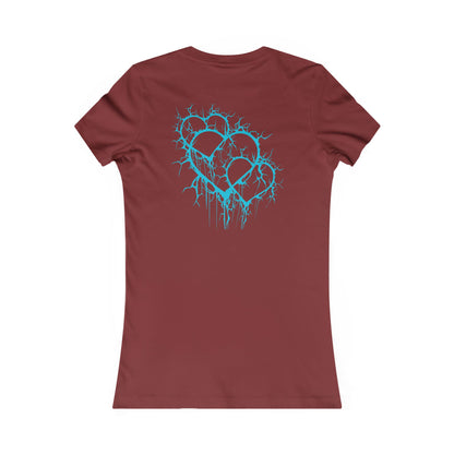 Three of Lightning Hearts - Slim-Fit T-Shirt (in Electric Blue)
