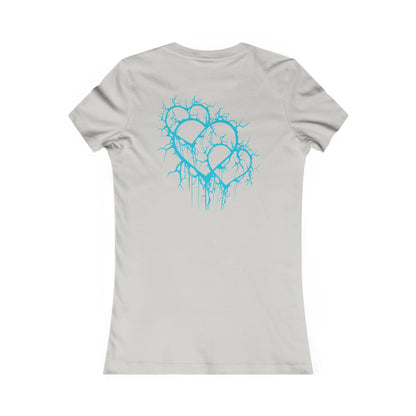 Three of Lightning Hearts - Slim-Fit T-Shirt (in Electric Blue)