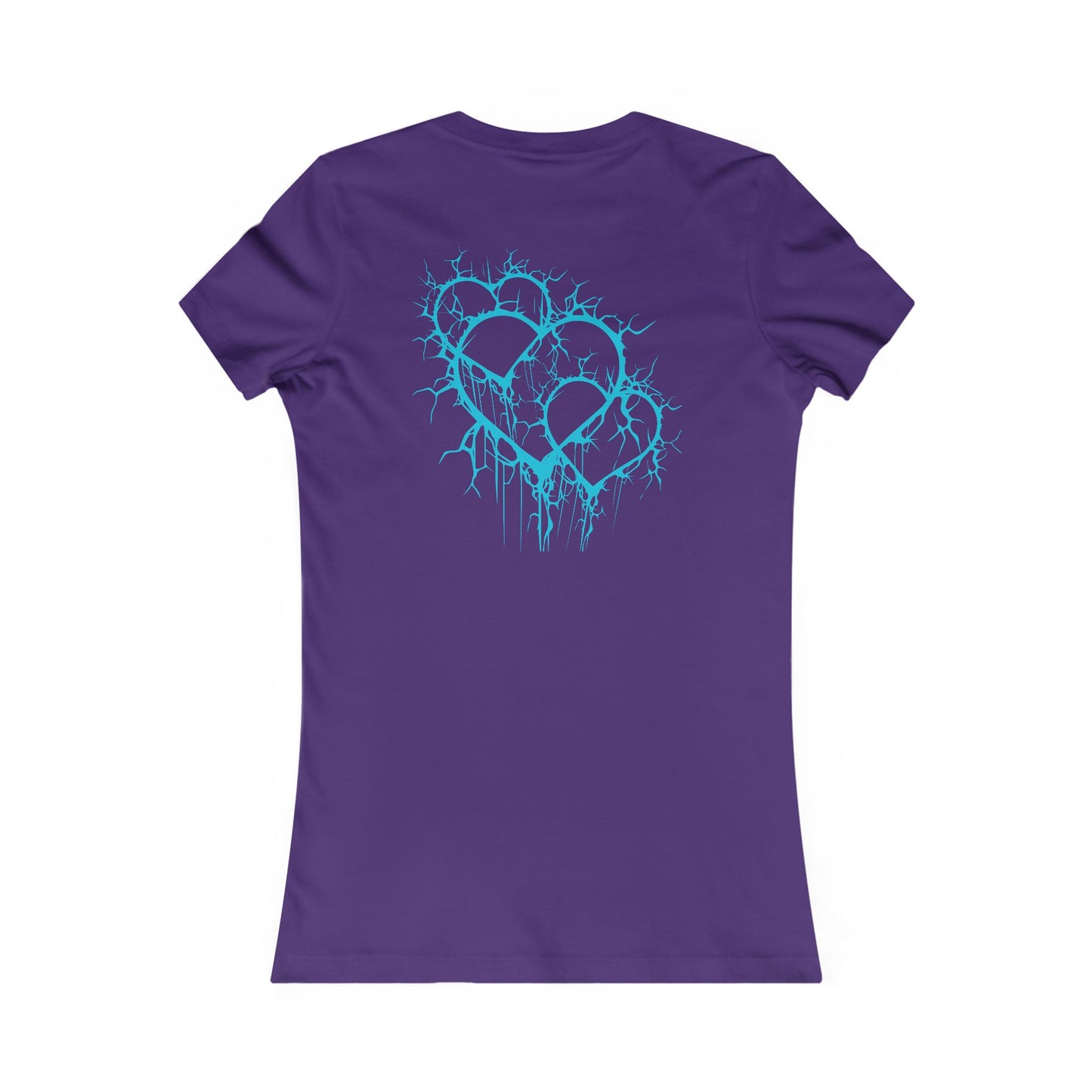 Three of Lightning Hearts - Slim-Fit T-Shirt (in Electric Blue)