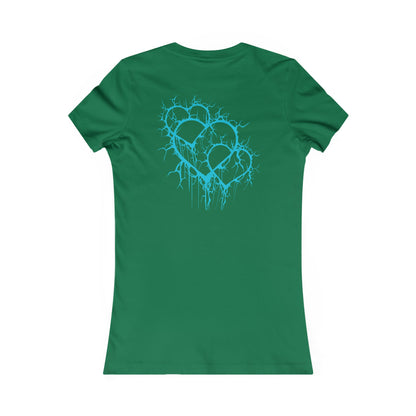 Three of Lightning Hearts - Slim-Fit T-Shirt (in Electric Blue)