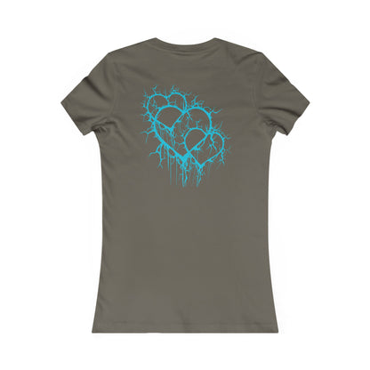 Three of Lightning Hearts - Slim-Fit T-Shirt (in Electric Blue)