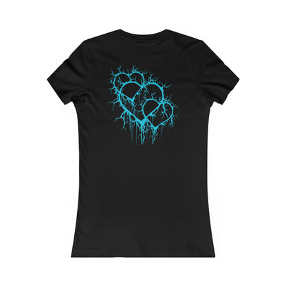 Three of Lightning Hearts - Slim-Fit T-Shirt (in Electric Blue)