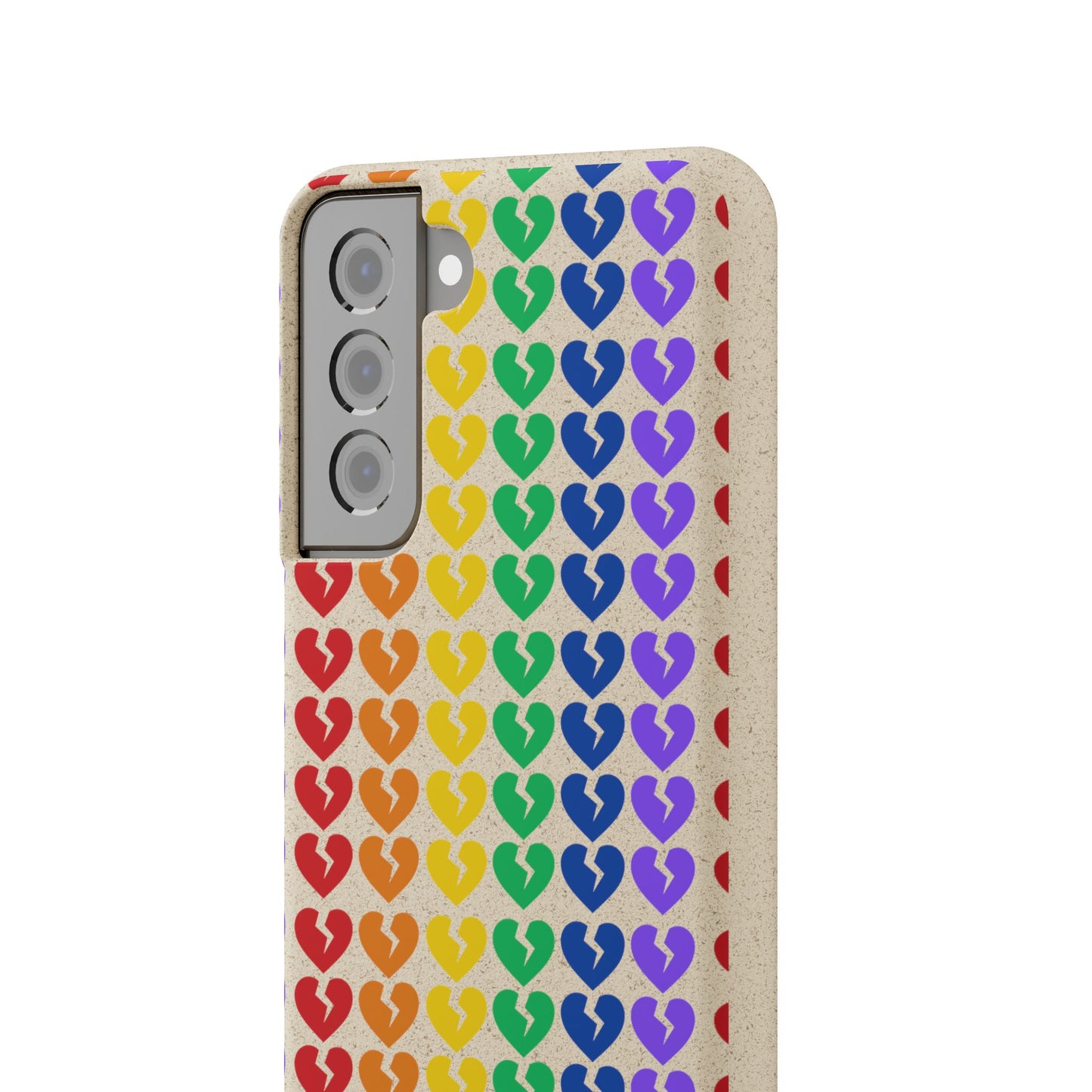 Rainbow Hearts Collection Pattern - Biodegradable Phone Case, Eco-Friendly Phone Cover (Only Hearts Collection)