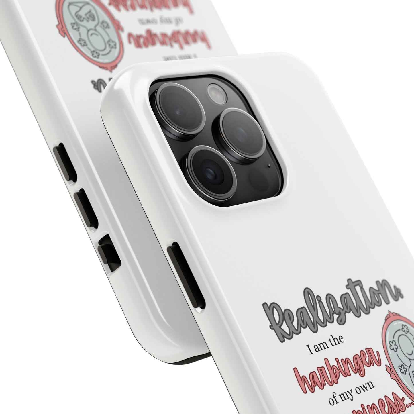 Harbinger of Happiness Tough Phone Cases (white), iPhone 11-16 or Samsung Galaxy S21-S24