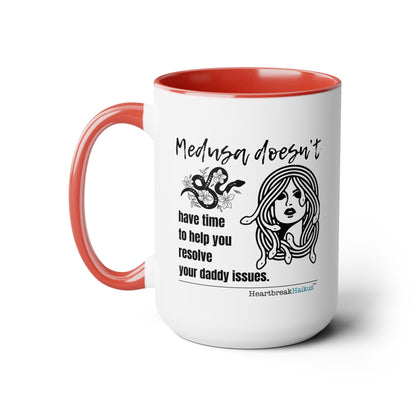 Medusa and Your Daddy Haiku - Two-Tone Coffee Mug 15oz - Dual-Sided Printing