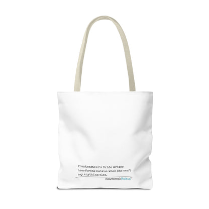 Frankenstein's Bride Writes Heartbreak Haikus - Tote Bag (Dual-sided print in Snow White)